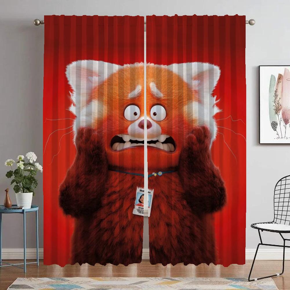 Turning Red Kitchen Curtains for Living Room Curtain Partition Shades Tulle for Bedroom Halloween Decoration Blackout Elegant