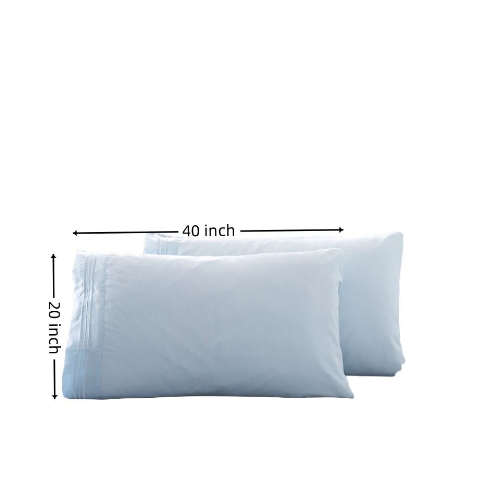 Set of 2 Lightweight Microfiber Pillowcases Queen Size Pillow Cases Durable Pillow Cover  Home