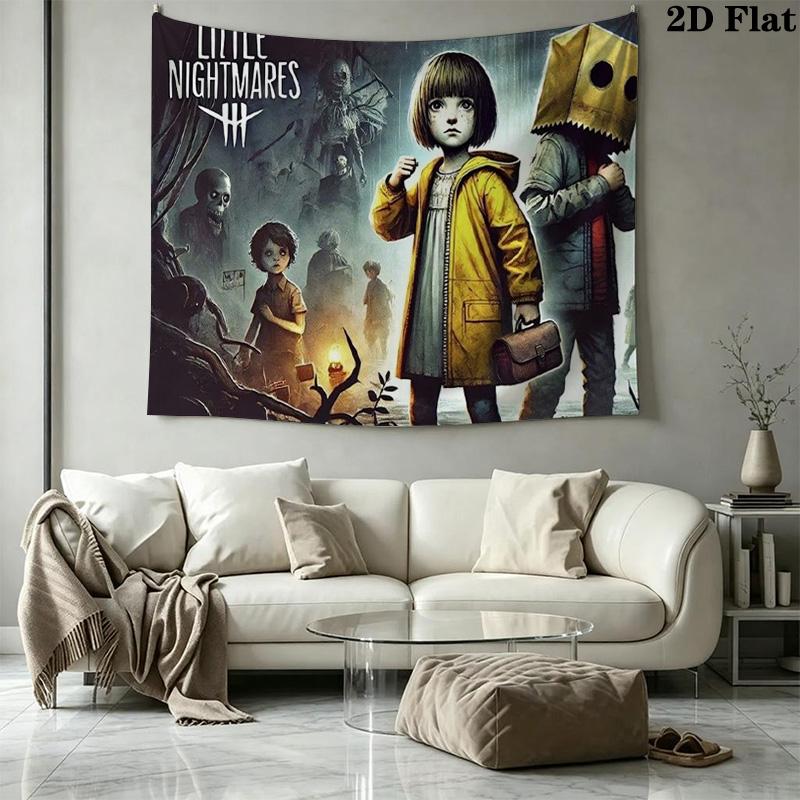 Little Nightmares Wall Tapestry Aesthetic Wall Hanging Printed Fabric Blanket Decorative Tapestries for Bedroom Living Room Home Decor