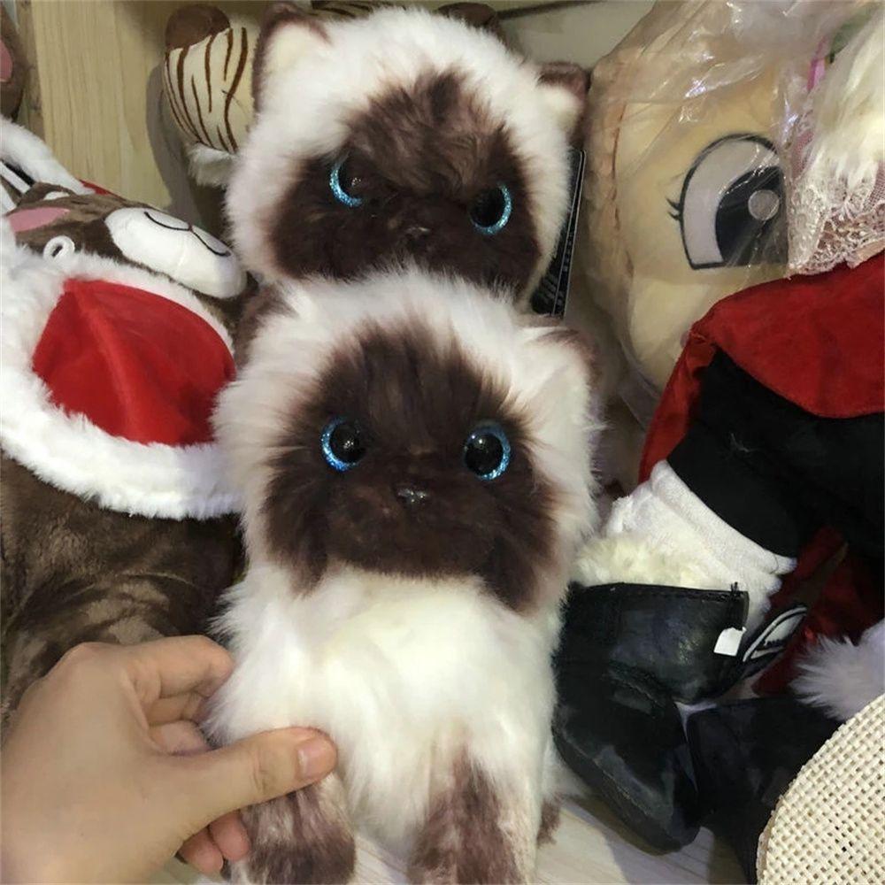 Sequins Eyes Siamese Cat Simulation Cat Cat Plush Toy Ragdoll Cats Stuffed Toys Stuffed Animals