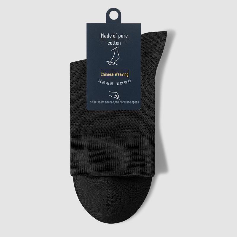 Мужские дышащие черные сетчатые хлопковые носки для всех сезонов