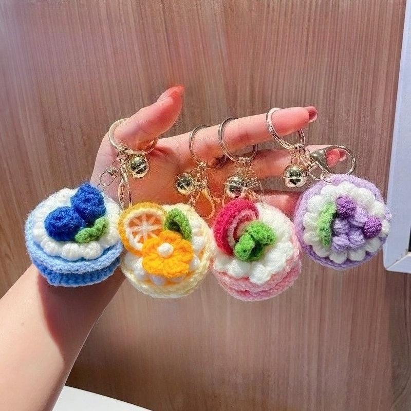 1pc Trendy Plush Crocheted Cake Oranges for Women with Cute Charm, Decorative Accessory for Keys, Bags & Backpacks Gift Bag Charm