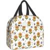 Kawaii Bees Sunflowers изолированный ланч-бокс многоразовый водонепроницаемый ланч-бокс с передним карманом Bento для офиса, пикника, похода, пляжа