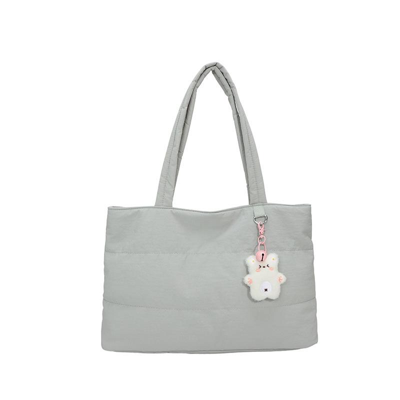 2025 осень и зима новая модная вместительная простая сумка-тоут универсальная легкая трендовая подмышечная хлопковая сумка на плечо