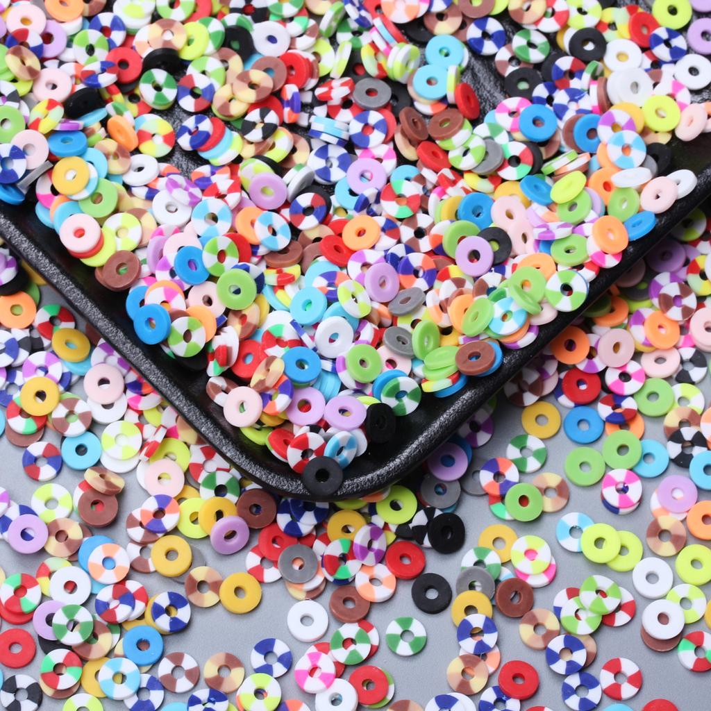 200 шт. Изготовление ювелирных изделий DIY ожерелье ручной работы соответствующего цвета плоские круглые прокладки бусины аксессуары полимерная глина материалы однотонный материал ручной работы