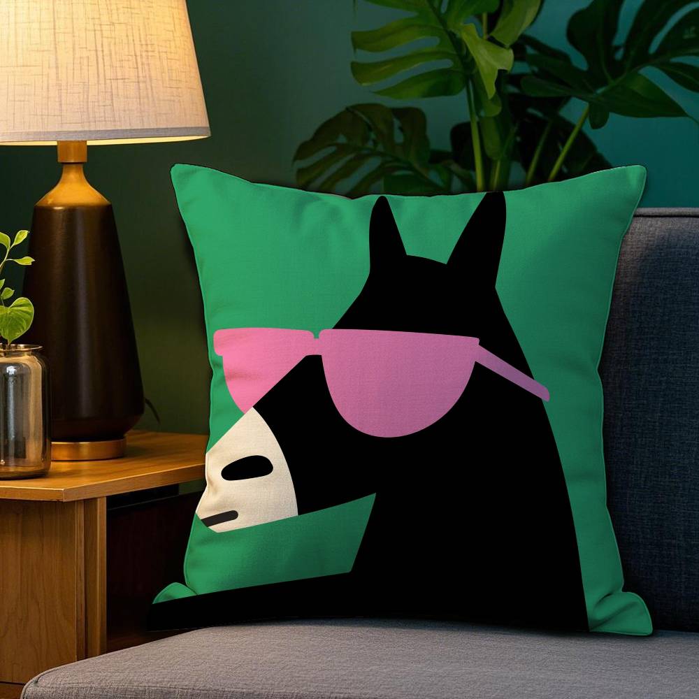 Мультяшное животное Милая наволочка Диван Гостиная Спальня Двусторонняя печать Квадратная подушка Подушка для сна