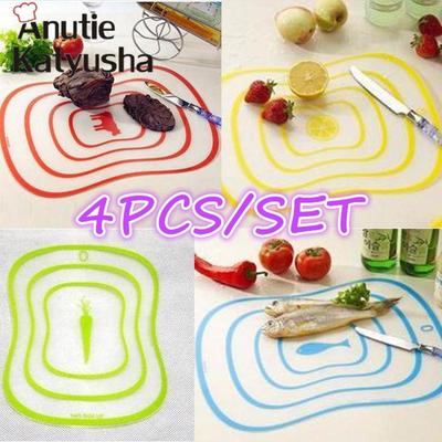 4шт разделочная доска гибкий ультратонкий кухонный инструмент разделочная доска для фруктов и овощей коврик для резки