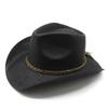 Hard Top Cowboy Hat Sun Protection Summer Hat Men'S And Women'S Panama Straw Hat Top Hat American Western Cowboy Hat New