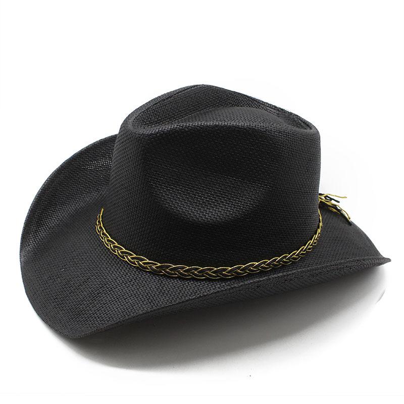 Hard Top Cowboy Hat Sun Protection Summer Hat Men'S And Women'S Panama Straw Hat Top Hat American Western Cowboy Hat New