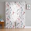Autumn Thanksgiving Leaf Plants Sheer Curtains for Kids Bedroom Living Room Voile Window Curtains Tulle Drapes