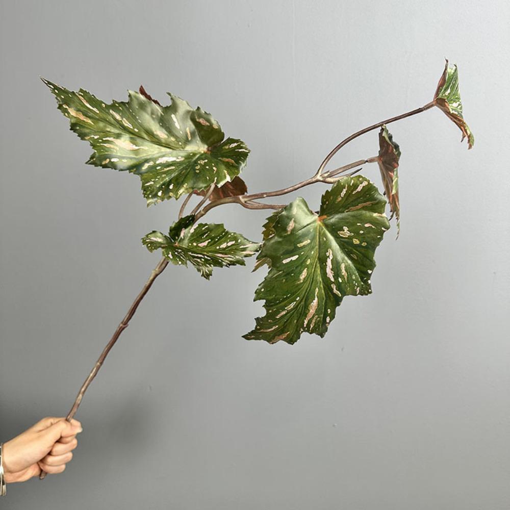 Long Branch Artificial Green Plants Realistic Plastic Simulation Greenery Handmade Artificial Leaf Branch Home Office Decor