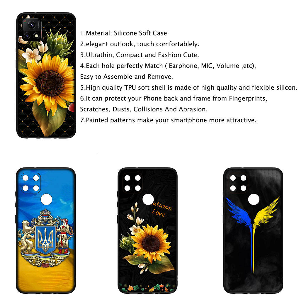 Для Samsung Galaxy S24 S23 iPhone 16 15 14 Xiaomi Redmi Note 13 12 11 10 8 Plus 9 Pro Max X XR A06 Чехол для телефона Flower Sunflower Flag OPPO Huawei Cover