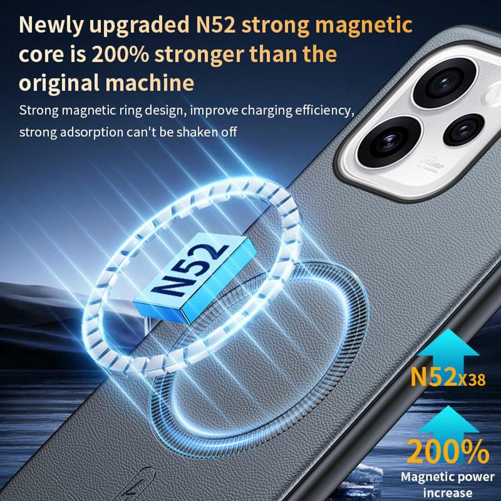 Для Oppo Reno15 5G (Глобальный)/Reno15c 5G (Китай) Магнитный Чехол Покрытый Кожей TPU + PC Чехол для Телефона