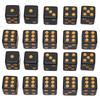 20PCS Black Dice 6 Sided Plastic Dice for Table Board Game Math Teaching Parties Straight Angle