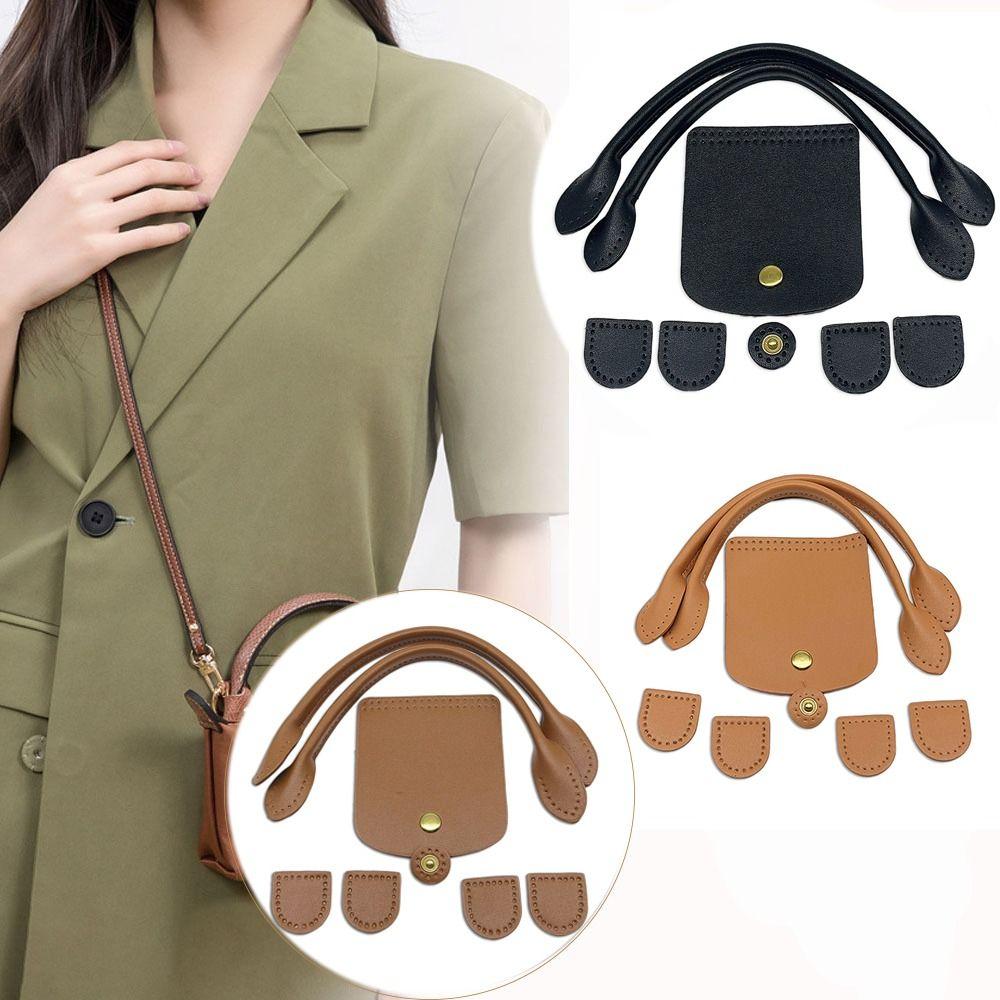 Новые детали для вязаной сумки из ПУ-кожи DIY Однотонный плетеный набор для сумки Лоскутная ручка с отверстиями Ручная работа Аксессуары для сумки Вязаная сумка