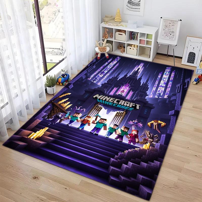 Classic sandbox Xbox game Minecraft carpet carpet home living room decoration table and chairs anti slip door mat outdoor picnic mat carpet A13