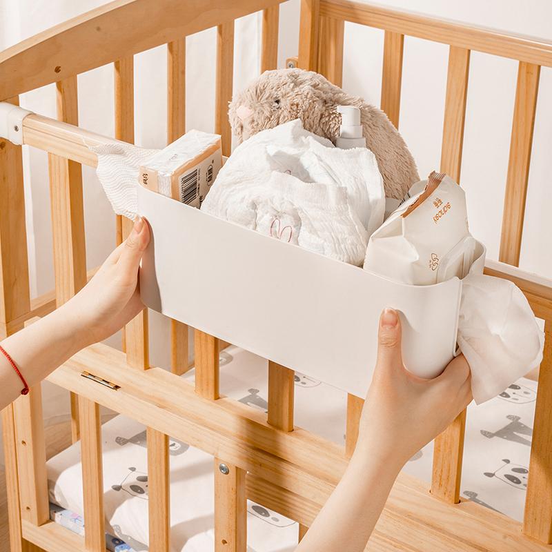 Прикроватная пластиковая корзина для хранения вещей со съемной подвесной корзиной с крючком, коробка для мелочей