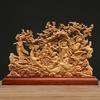 Thuja Wood  Carving Eight Immortals Sculpture Decor Dish Wood God of Wealth Lucky Gift Home Decor