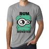 Men’s Vintage Tee Shirt Graphic T Shirt Rum Monster Grey Marl