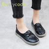 Весенне-летние повседневные лоферы на плоской подошве большого размера для женщин и девочек-студентов из натуральной кожи с низким верхом