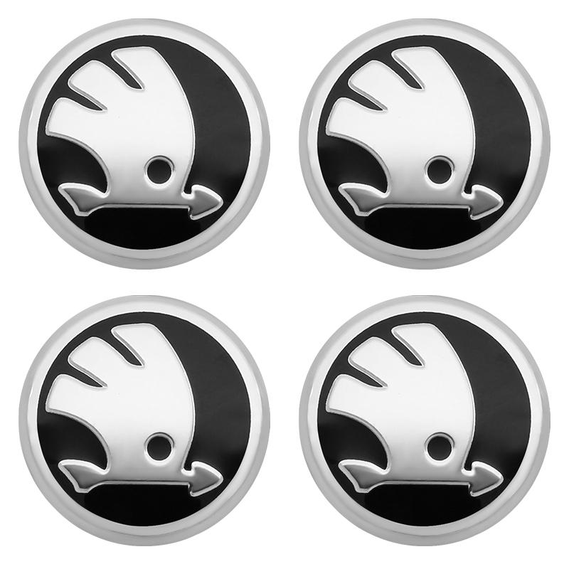 JIYQ3 4Pcs 56/60mm Car Wheel Center Hub Caps Sticker Rim Cover Emblem Badge For Skoda Octavia 2 3 a5 a7 Fabia Kamiq Kapoq Kodiaq Rapid