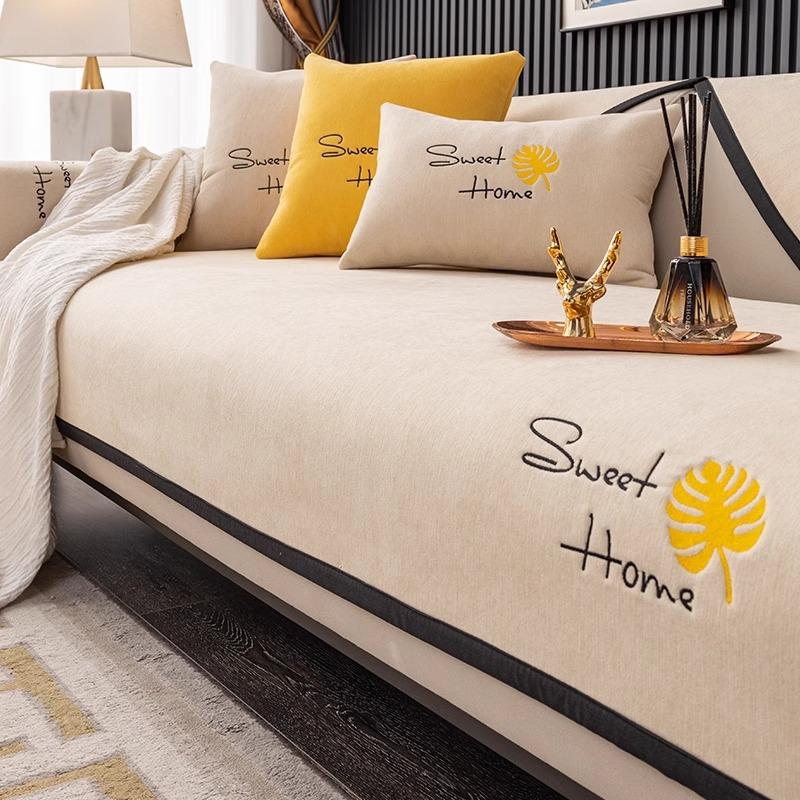 Подушка для дивана из шенилла, универсальная для всех сезонов, высококачественная подушка для сиденья, новый нескользящий и грязеотталкивающий чехол-накидка для дивана