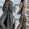 2024 New Autumn and Winter Lazy Wind Long Sweater Jacket Women's Loose Versatile Bottom Long Sleeve Knitted Cardigan