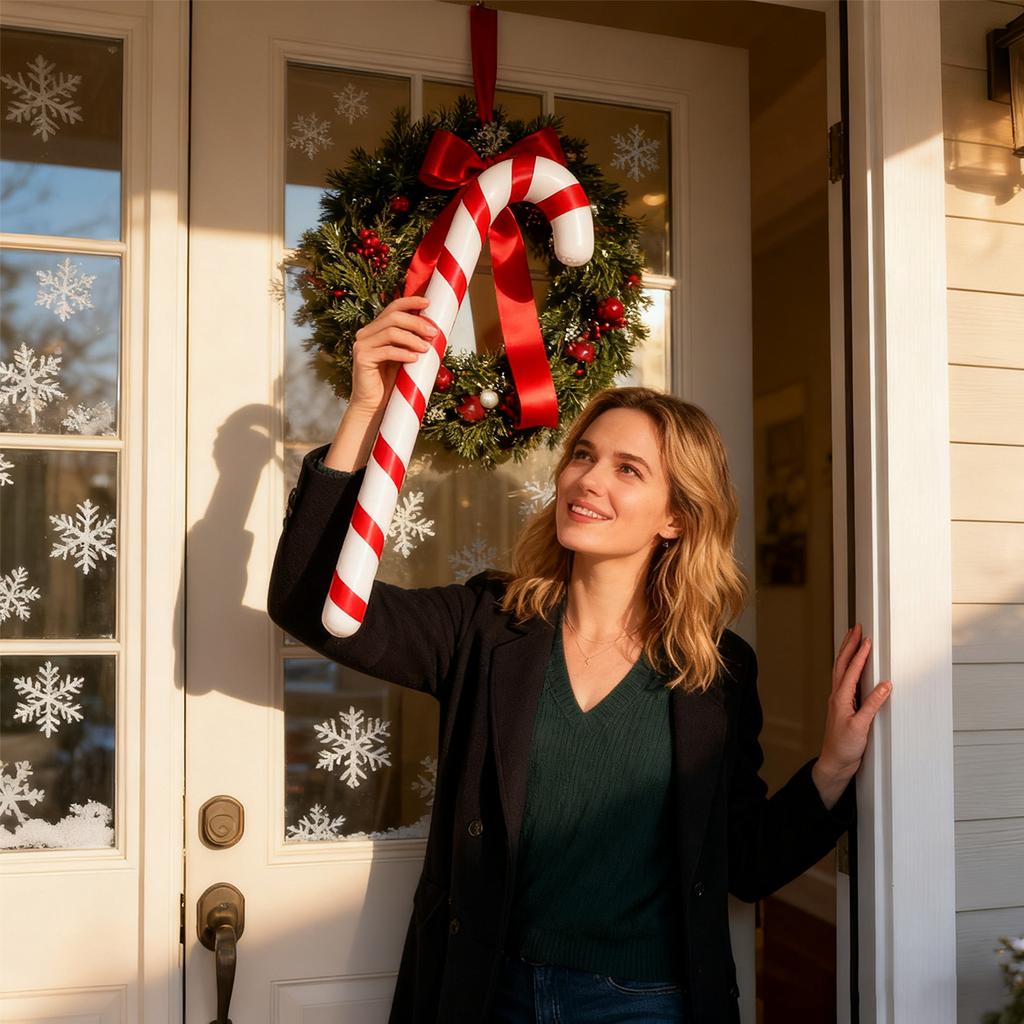 45-дюймовая надувная рождественская трость для рождественских украшений, уличные праздничные украшения