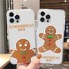 Милый чехол для телефона с пряничным человечком для iPhone 15 12 Mini 13 14 Pro XS Max X 11pro Max SE XR, прозрачный чехол