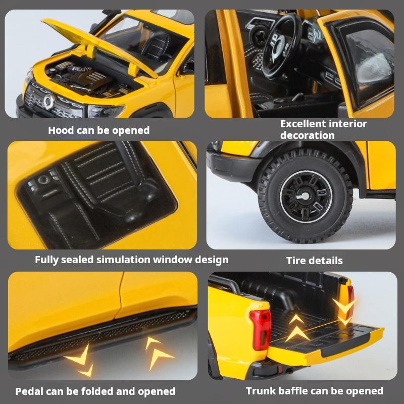 1:24 Large Pickup Truck Great Wall Pao DALILUN off-road Vehicle Toy Simulated Alloy Car Model Pull Back Collection Ornament