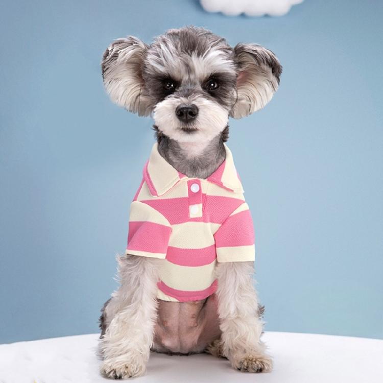 Dog Short Sleeved Shirt Casual PoloStriped T-Shirt Summer Clothing for Puppies