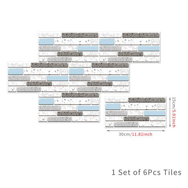6 шт., маслостойкая наклейка для кирпичной плитки, наклейка на стену для кухни, самоклеющаяся водонепроницаемая наклейка для ванной, обои 15x30 см