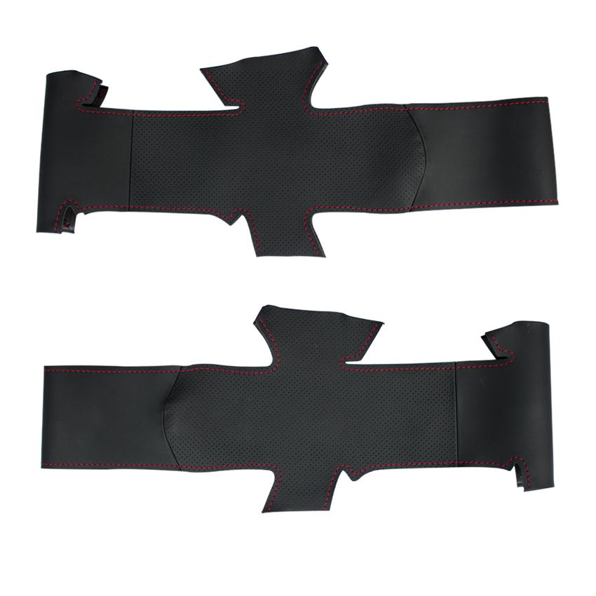 Черный противоскользящий чехол на руль из искусственной кожи, сшитый вручную для Lada Granta 2011 2012 2013 2014 2015 2016 2017 2018