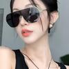 High-End Retro Metal Sunglasses: Large One-Piece Frame for Elegant Sun Protection and Driving
