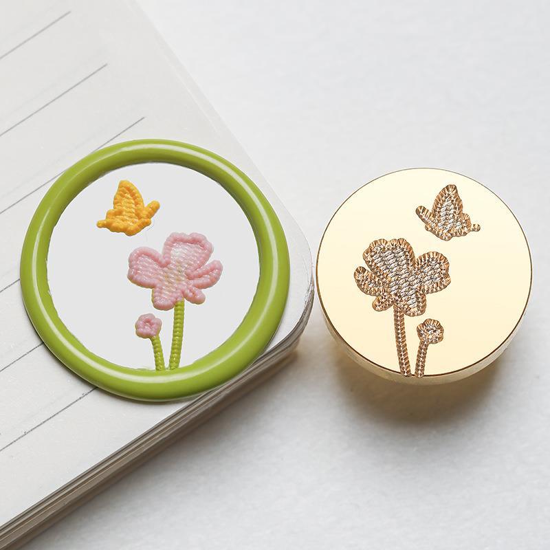Plant Flowers Wax Seal Stamp Classic Sealing Wax Stamps Wedding Cards Decor Of Knit Rose Daisy Clover Tulips