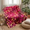 Leopard and Floral Elegance 7 Theme blanket Lightweight Warm Flannel Blanket Decorative Throw Blanket for Home Decoration