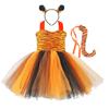 Baby Girls Halloween Cosplay Costume Kids Forest Theme Giraffe Cows Tiger Print Tutu Dress Party