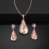 Classic Designer Necklace Set Rose Gold Plated Crystals For Women