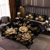 Gold Flower Pattern 3D Printed Quilt Cover Elegant Soft Comfortable Bedding Set Luxury Home Textiles Duvet Cover Set Pillowcases