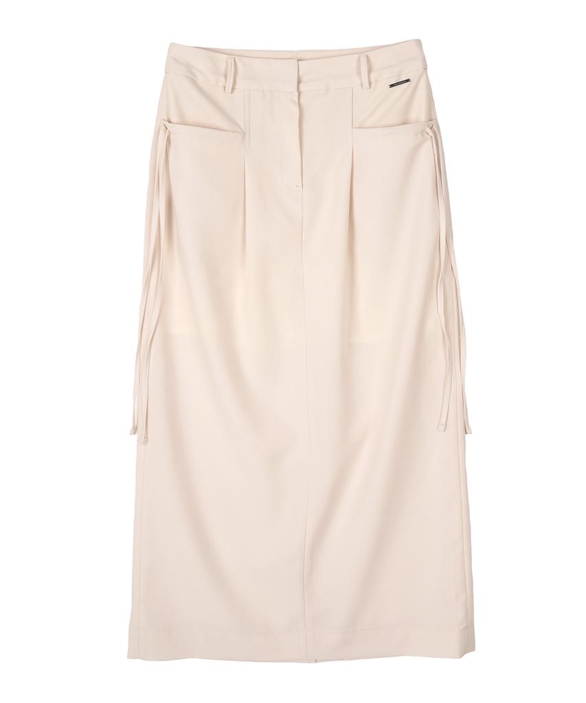 Hardcore Happiness Pocket Rope Long Skirt_Light Beige