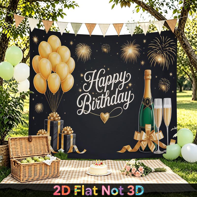 Party Backdrop Fireworks Flat Birthdays Weddings Showers Golden Balloons Boxes Seasons Photo Booth Background Front Door Decor