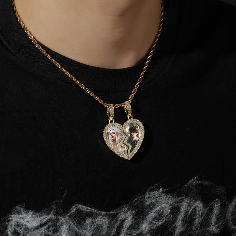 Кулон Jinao Heartbreak Memory Pendant: Европейское и американское колье-рамка для фотографий, сделанное своими руками.