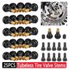 10/25Pcs TR412 Snap-in Car Tubeless Tire Tyre Valve Stems Rubber Copper Vacuum Tire Air Valve for ATV Auto Car Motorcycle