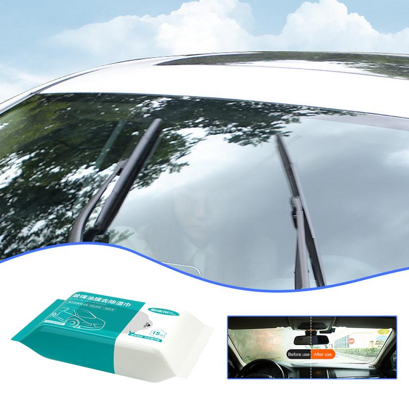 Car Glass Cleaning Wipes Windshield Window Cleaner Car Oil Stain Cleaner Glass Oil Film Removal Wipes for Front Windshield