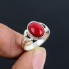 Natural RED ONYX  Cabochon HandCrafted Stone Fine Polished 925 Sterling Silver Ring with Unique Design Gift for Wedding Engagement
