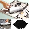4 Pcs Square Foil Gas Hob Protector Liner Reusable Easy Clean Protection Pad Kitchen Tool