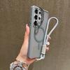 Матовый Складной Держатель-Подставка с Линзой для Magsafe Чехол-Ремешок для Телефона для Samsung S25 S26 Ultra S24FE S25Plus A56 A36 A16 Магнитная Крышка