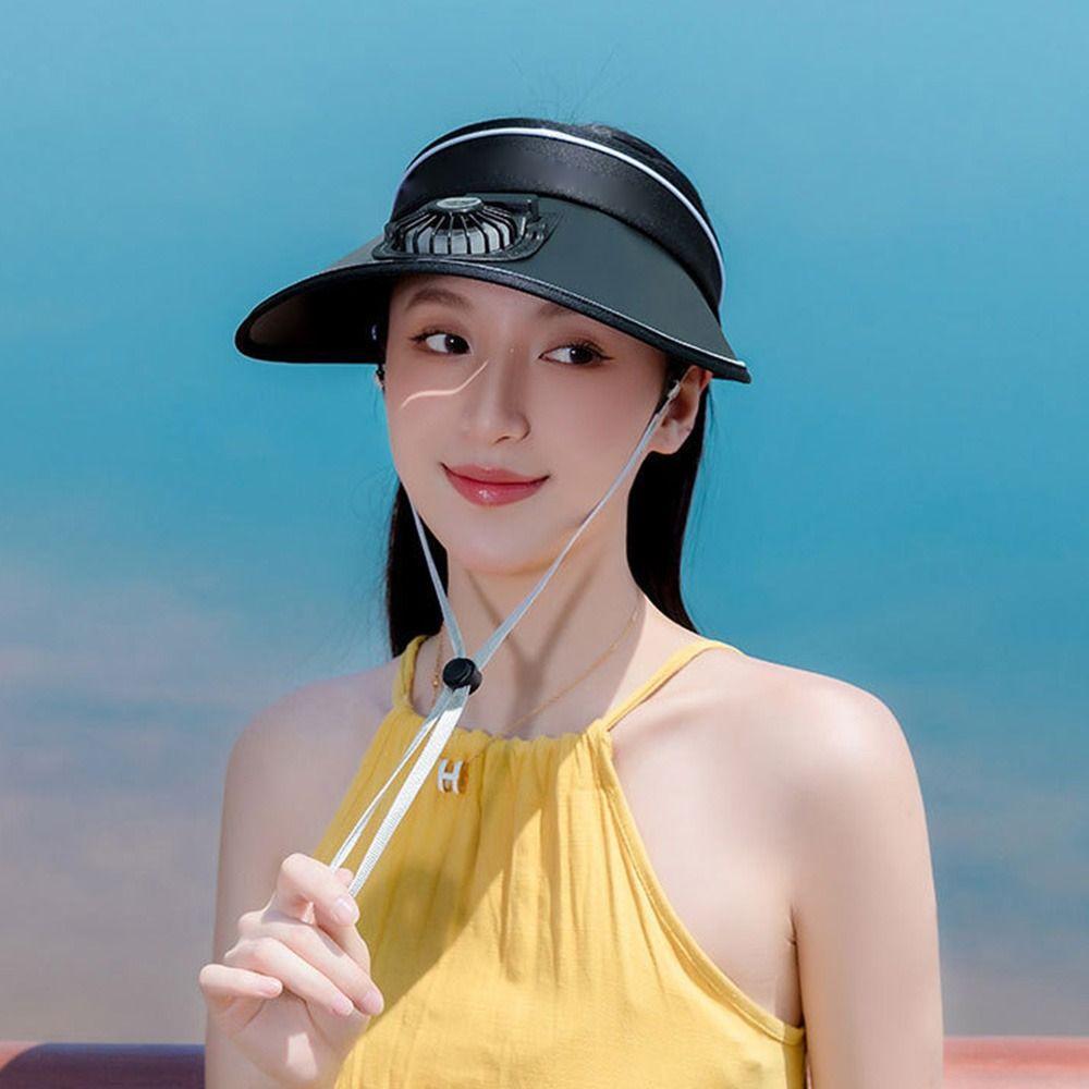 Уличная электрическая шляпа-вентилятор с USB-зарядкой, шляпа для защиты от солнца с широкими полями для мужчин и женщин