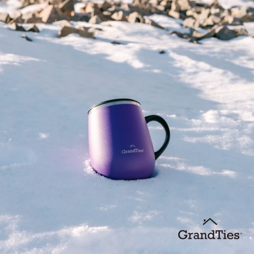 GRANDTIES Premium Vacuum Insulated Mug, 460ml, Available in 19 Colors, with Easy-Open Sliding Lid, Stainless Steel Double-Wall Vacuum Insulation, and