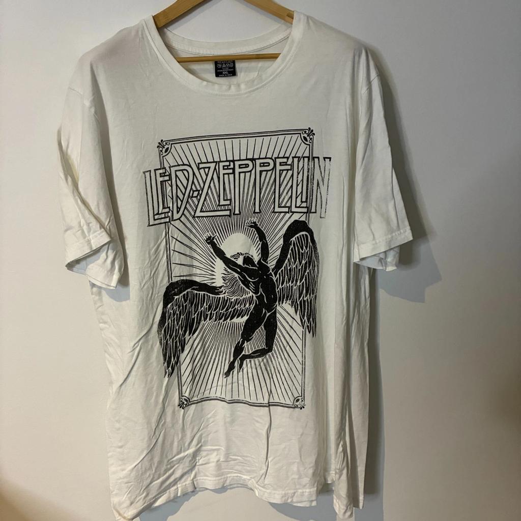 Футболка Led Zeppelin Мужская 3XL XXXL Белая Icarus Burst Группа Рок Музыка Футболка